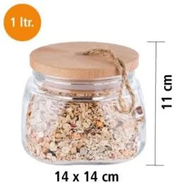 APS Vorratsglas "WOODY" In Transparent 14 X 14 Cm, H: 11 Cm -Typhoon Store aps vorratsglas woody in transparent 14 x 14 cm h 11 cm 2