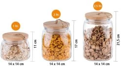 APS Vorratsglas "WOODY" In Transparent 14 X 14 Cm, H: 11 Cm -Typhoon Store aps vorratsglas woody in transparent 14 x 14 cm h 11 cm 3