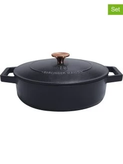 2tlg. Set: Servierpfanne In Schwarz - Ø 30 Cm