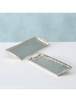 2er-Set: Dekotabletts "Bath" In Silber -Typhoon Store boltze 2er set dekotabletts bath in silber 2