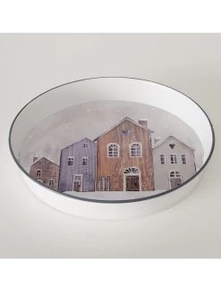 2er-Set: Tabletts "Houses" In Grau/ Beige - Ø 28 Cm -Typhoon Store boltze 2er set tabletts houses in grau beige o 28 cm 1