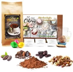 Trinkschokolade Geschenkset | 12x Nussige Sorten + Trinkglas