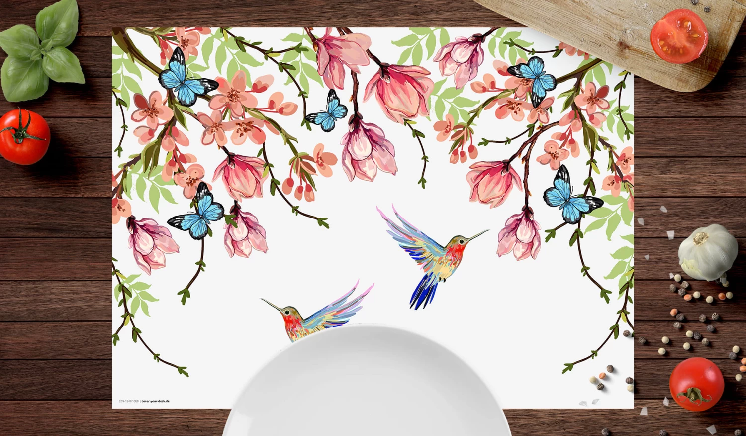 Tischsets I Platzsets Abwaschbar - Kolibris Und Schmetterlinge - Aus Erstklassigem Vinyl (Kunststoff Ð BPA-frei) - 4 Stück - 44 X 32 Cm - Rutschfeste Tischdekoration 2 Tischsets I Platzsets Abwaschbar - Kolibris Und Schmetterlinge - Aus Erstklassigem Vinyl (Kunststoff Ð BPA-frei) - 4 Stück - 44 X 32 Cm - Rutschfeste Tischdekoration – Bild 2
