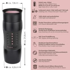 2x Creano Travel-Mug 400ml Rosa + Grün Isolierend Aus Edelstahl 11 2x Creano Travel-Mug 400ml Rosa + Grün Isolierend Aus Edelstahl -Typhoon Store creano 2x creano travel mug 400ml rosa grun isolierend aus edelstahl 4