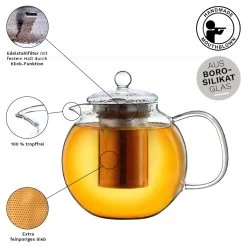 Teekannen-Geschenkset 1x Teekanne 1.3l Inkl. 2 Teeblumen Grüner + Weißer Tee -Typhoon Store creano teekannen geschenkset 1x teekanne 1 3l inkl 2 teeblumen gruner weisser tee 3