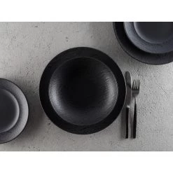 CreaTable Rondo SCHIEFER Teller Set 12 Teilig In Schwarz -Typhoon Store creatable creatable rondo schiefer teller set 12 teilig in schwarz 4