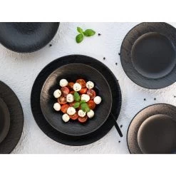 CreaTable Rondo SCHIEFER Teller Set 12 Teilig In Schwarz -Typhoon Store creatable creatable rondo schiefer teller set 12 teilig in schwarz 7