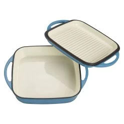 2 Tlg. Set Gusseisen Bräter Mit Deckel 1.5 L In Hellblau -Typhoon Store echtwerk 2 tlg set gusseisen brater mit deckel 1 5 l in hellblau 5