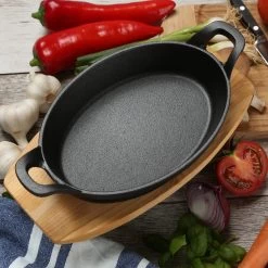 Servierpfanne Oval Gusseisen In Schwarz - L: 21cm -Typhoon Store gaumenkick servierpfanne oval gusseisen in schwarz l 21cm 4