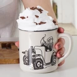 Typhoon Store -Typhoon Store geda labels tasse donald duck im auto vintage in beige 400 ml 1