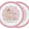 Teller Bambi Blumen 2er Set In Rosa - 21,5cm