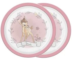 Teller Bambi Blumen 2er Set In Rosa - 21,5cm