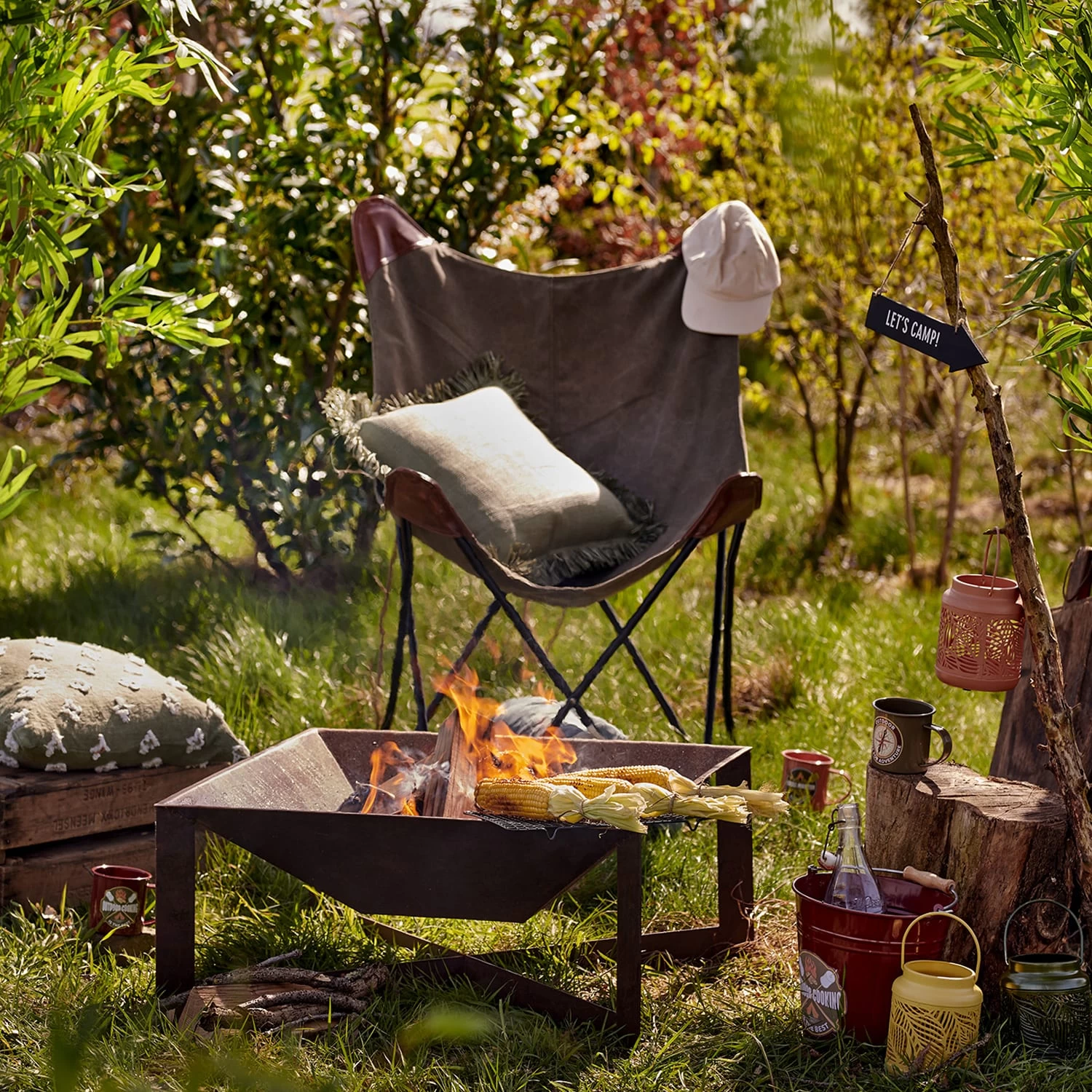 Feuerschale Quadratischer Feuerkorb L: 70cm In Braun 2 Feuerschale Quadratischer Feuerkorb L: 70cm In Braun – Bild 2