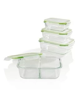 Frischhaltedosen 4er Set Glas Klick-It Gefrierdosen Lunchbox Brotdose Limegreen