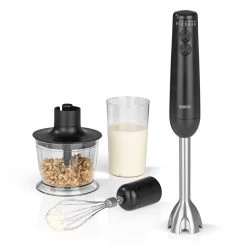 Stabmixer Set Edelstahl 1200W Pürierstab Handmixer Schneebesen Zerkleinerer -Typhoon Store gourmetmaxx stabmixer set edelstahl 1200w purierstab handmixer schneebesen zerkleinerer 2