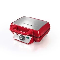 Waffeleisen Belgische Waffeln Edelstahl Rot Cool-Touch-Griff 1000W