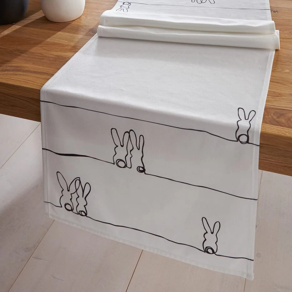 Tischläufer "Line-Art" 40x140cm In Weiß 6 Tischläufer "Line-Art" 40x140cm In Weiß – Bild 6