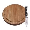 IZUMI ICHIAGO Rundes Schneidebrett - Ø 33,5cm, Akazienholz + Schälmesser