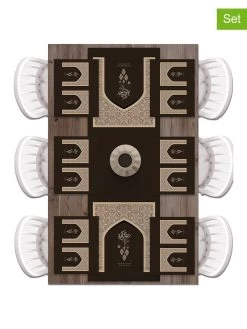 7tlg. Set: Tischläufer Und Tischsets In Schwarz