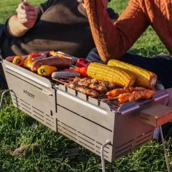 KNISTER Grill Premium - Mobiler Holzkohlegrill In Silber