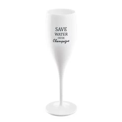 Koziol CHEERS No. 1 SAVE WATER DRINK CHAMPAGNE - Superglas 100ml Mit Druck In Cotton Wh