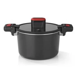 Energiespartopf Aluminium In Schwarz / Rot