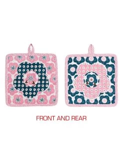 Topflappen "Mimi" In Blau/ Rosa - (B)20 X (H)20 Cm