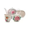 Pip Studio 4tlg: Teegeschirr "Tea Set Blushing Birds" In Kaki