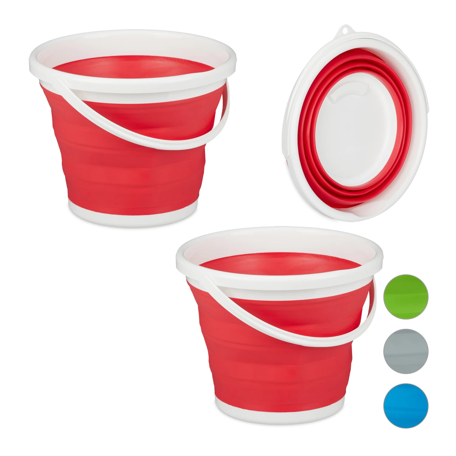 2x Falteimer In Rot - 10 L 1 2x Falteimer In Rot - 10 L