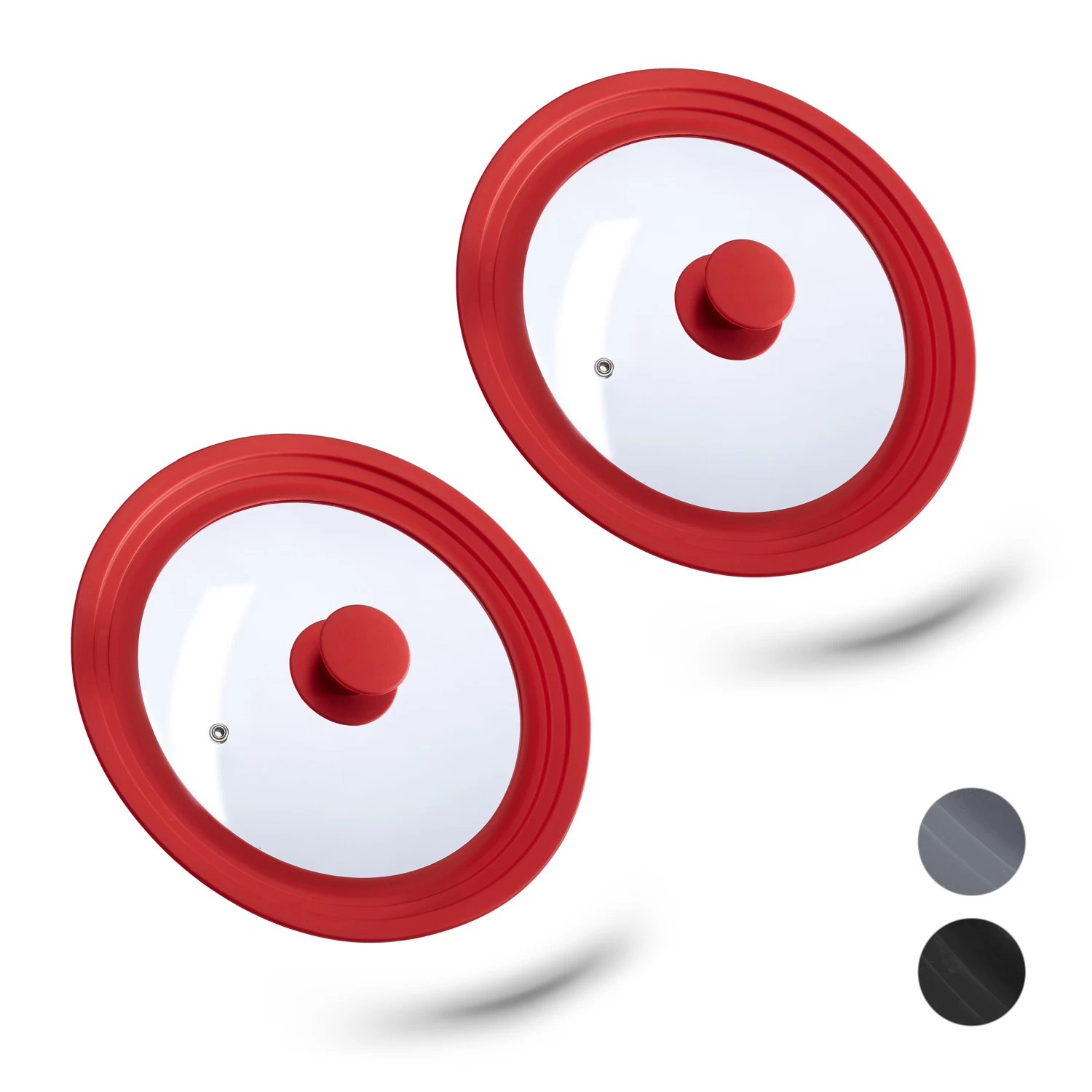 2x Topfdeckel In Rot - Ø22-26 Cm 1 2x Topfdeckel In Rot - Ø22-26 Cm