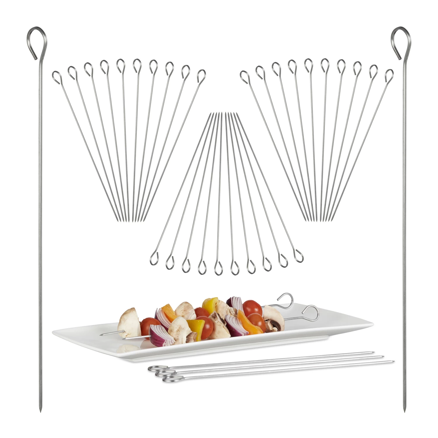 30x Schaschlikspieße In Silber 4 30x Schaschlikspieße In Silber – Bild 4