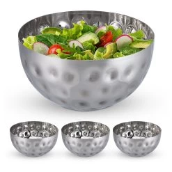 4 X Servierschüssel In Silber - (H)10,5 X Ø 20 Cm