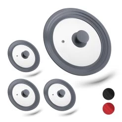 4x Topfdeckel In Grau - Ø20-24 Cm