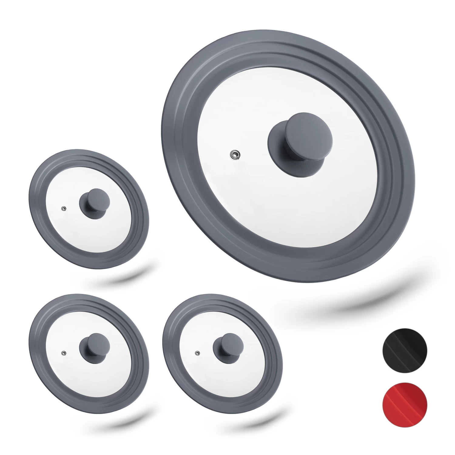 4x Topfdeckel In Grau - Ø20-24 Cm 1 4x Topfdeckel In Grau - Ø20-24 Cm