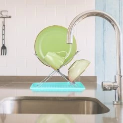 Abtropfgestell In Silber/ Orange -Typhoon Store relaxdays abtropfgestell in silber orange 4