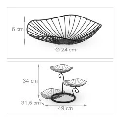 Obst Etagere In Schwarz - (B)49 X (H)34 X (T)31,5 Cm -Typhoon Store relaxdays obst etagere in schwarz b 49 x h 34 x t 31 5 cm 3