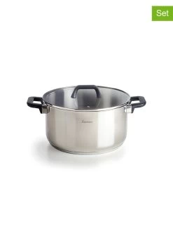 2tlg. Set: Edelstahl-Kochtopf - Ø 28 Cm