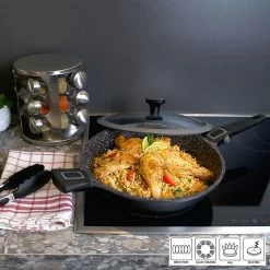 Imagination PLUS Schmorpfanne Mit Glasdeckel In Anthrazit -Typhoon Store stoneline imagination plus schmorpfanne mit glasdeckel in anthrazit 2