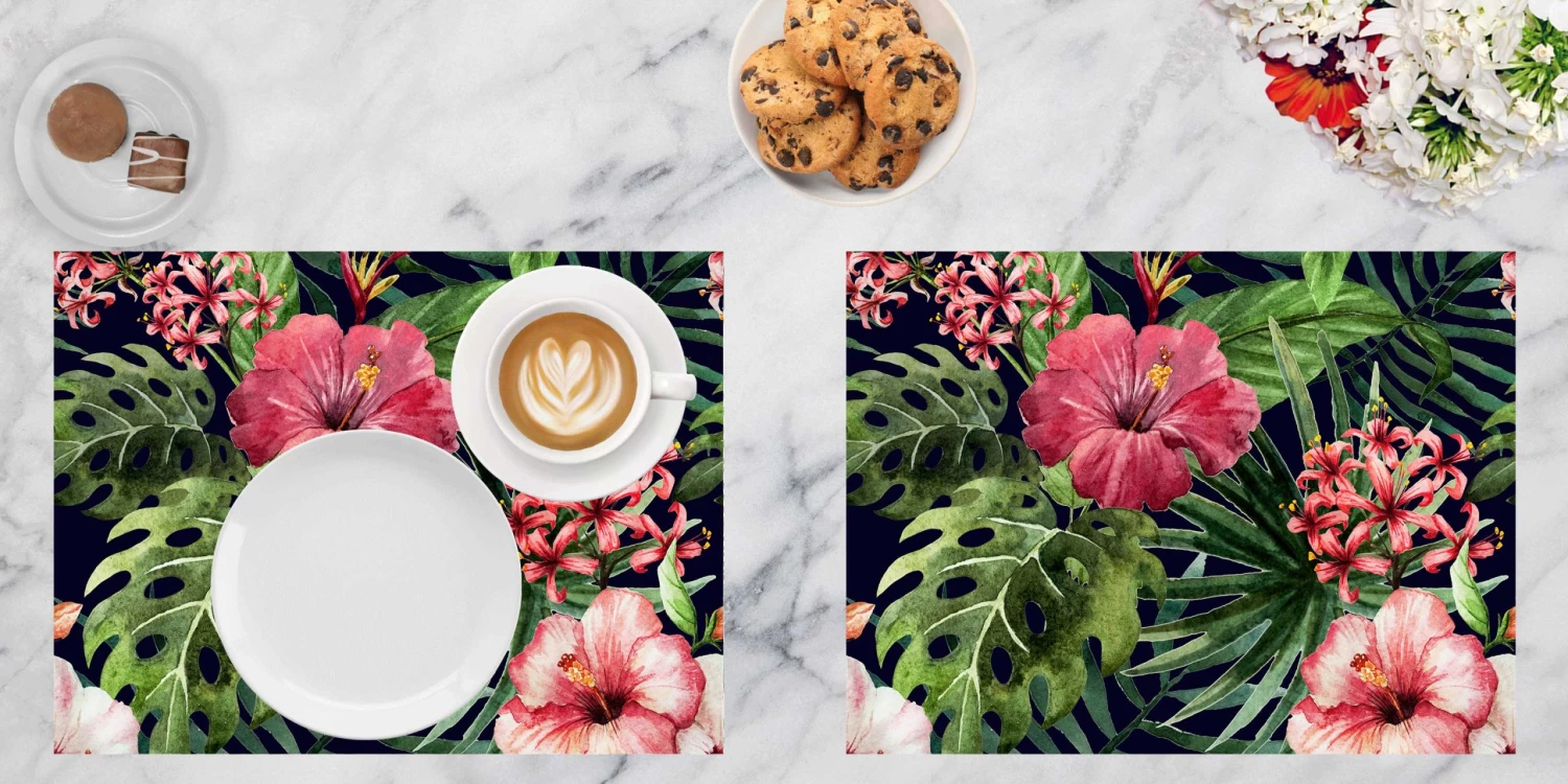 Tischsets I Platzsets "Tropische Hibiskus Blüten" (L)30 X (B)40 5 Tischsets I Platzsets "Tropische Hibiskus Blüten" (L)30 X (B)40 – Bild 5