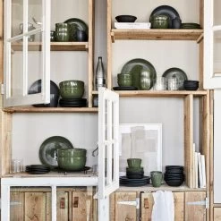 VTwonen Geschirr "Set/4 Bowls On Foot Relievo Dark Green" In Grün - 15.5cm -Typhoon Store vtwonen geschirr set 4 bowls on foot relievo dark green in grun 15 5cm 7