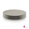 VTwonen Geschirr "Set/4 Plate Matt Flax" In Grau - 20cm